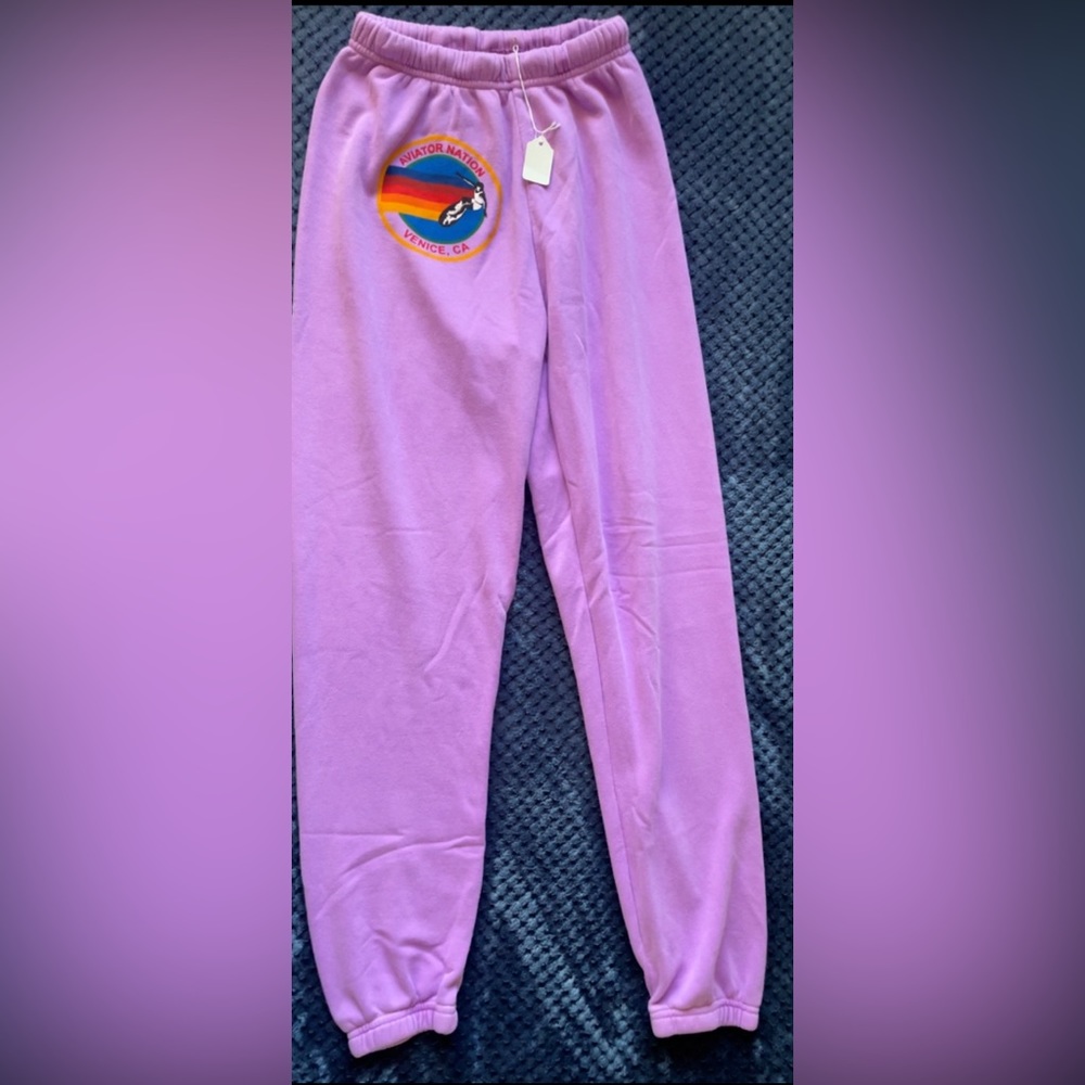 NWT - AVIATOR NATION SWEATPANTS : NEON PURPLE